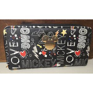 Disney Mickey Mouse Zip Around Wallet Love OMG Rainbow